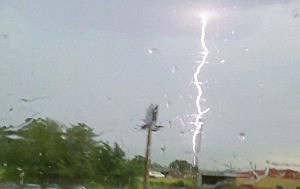Lightning strikes Cooper Tire Lightning strikes Cooper Tire
