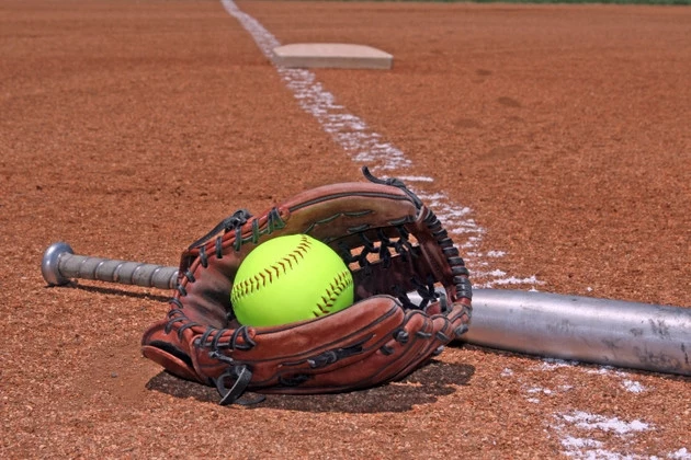 softball glove and bat