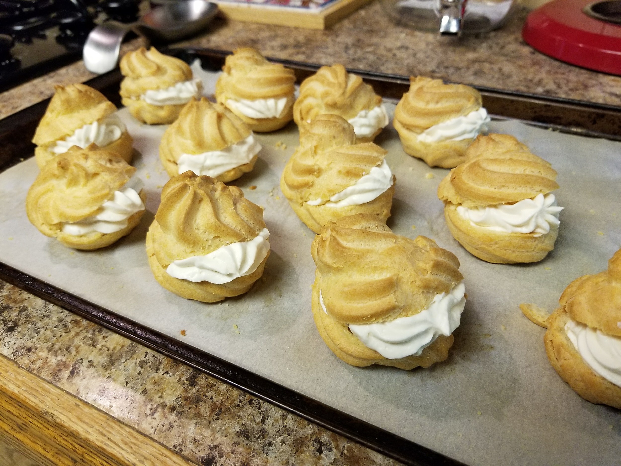 Chef Weaver's First Attempt at Cream Puffs – Came Out Pretty Good
